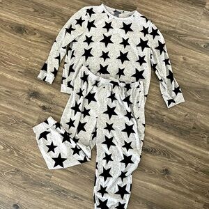 SHEIN Star Print Sweatshirt Set
